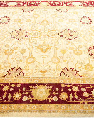 Traditional Mogul Ivory Wool Area Rug 6' 2" x 9' 1" - Solo Rugs