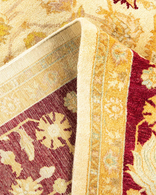 Traditional Mogul Ivory Wool Area Rug 6' 2" x 9' 1" - Solo Rugs