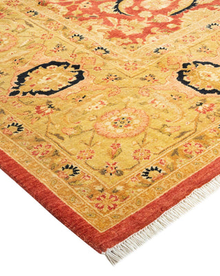 Traditional Mogul Orange Wool Area Rug 6' 3" x 9' 1" - Solo Rugs