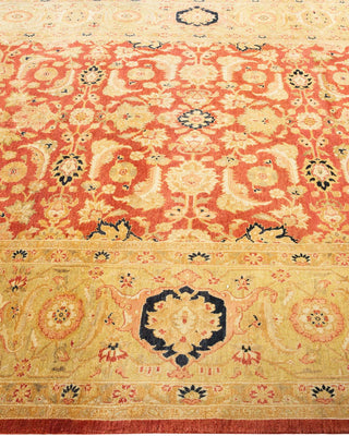 Traditional Mogul Orange Wool Area Rug 6' 3" x 9' 1" - Solo Rugs