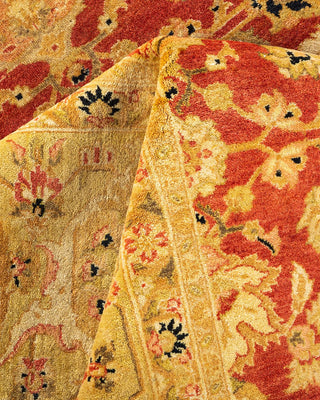 Traditional Mogul Orange Wool Area Rug 6' 3" x 9' 1" - Solo Rugs