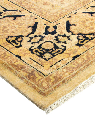 Traditional Mogul Ivory Wool Area Rug 6' 1" x 8' 9" - Solo Rugs