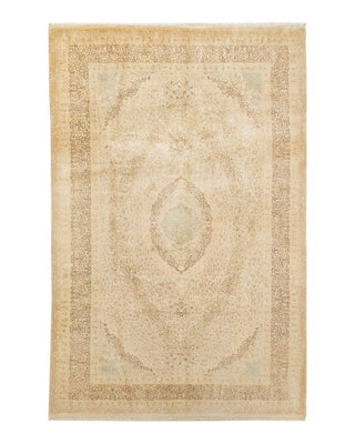 Traditional Mogul Ivory Wool Area Rug 6' 2" x 9' 2" - Solo Rugs