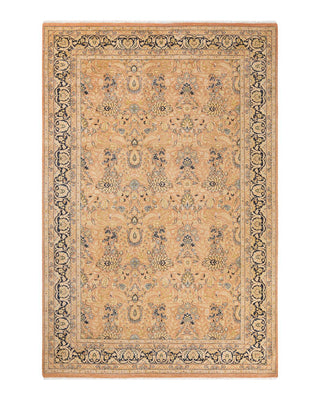 Traditional Mogul Pink Wool Area Rug 6' 2" x 9' 2" - Solo Rugs