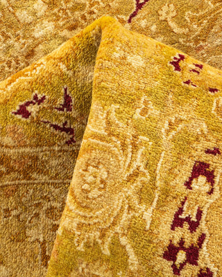 Traditional Mogul Green Wool Area Rug 6' 1" x 8' 9" - Solo Rugs