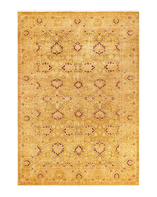 Traditional Mogul Green Wool Area Rug 6' 1" x 8' 9" - Solo Rugs