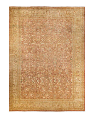Traditional Mogul Orange Wool Area Rug 9' 2" x 12' 6" - Solo Rugs
