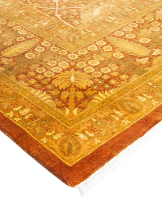 Traditional Mogul Orange Wool Area Rug 9' 3" x 12' 1" - Solo Rugs