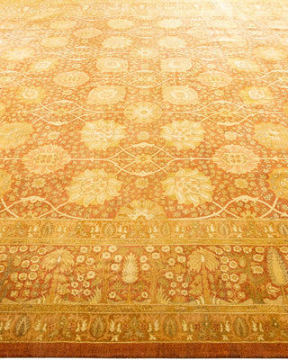 Traditional Mogul Orange Wool Area Rug 9' 3" x 12' 1" - Solo Rugs