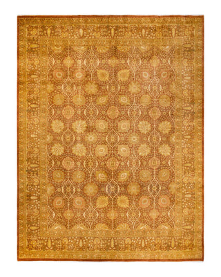 Traditional Mogul Orange Wool Area Rug 9' 3" x 12' 1" - Solo Rugs