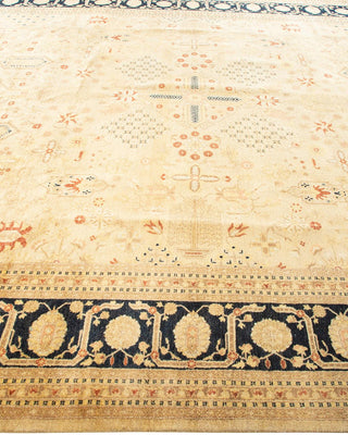 Traditional Mogul Ivory Wool Area Rug 9' 1" x 12' 3" - Solo Rugs