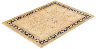 Traditional Mogul Ivory Wool Area Rug 9' 1" x 12' 3" - Solo Rugs