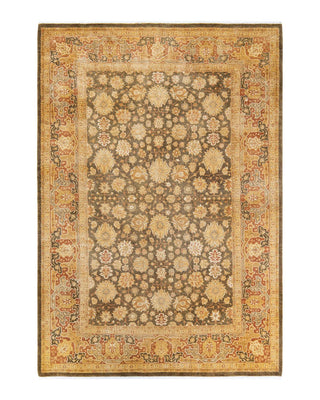 Traditional Mogul Green Wool Area Rug 6' 3" x 8' 10" - Solo Rugs