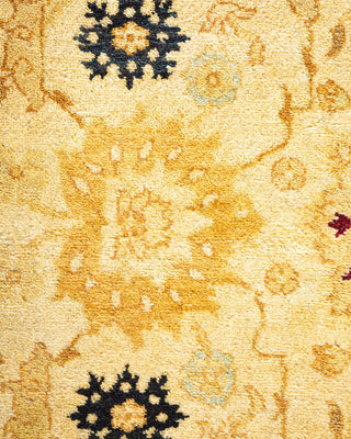 Traditional Mogul Ivory Wool Area Rug 6' 2" x 9' 3" - Solo Rugs