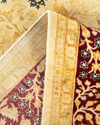 Traditional Mogul Ivory Wool Area Rug 6' 2" x 9' 3" - Solo Rugs