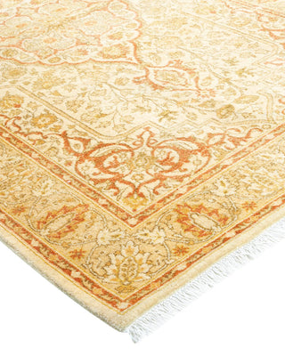 Traditional Mogul Ivory Wool Area Rug 3' 2" x 5' 1" - Solo Rugs