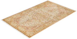 Traditional Mogul Ivory Wool Area Rug 3' 2" x 5' 1" - Solo Rugs