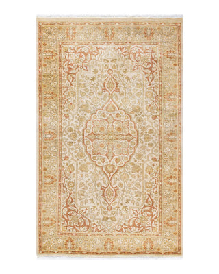 Traditional Mogul Ivory Wool Area Rug 3' 2" x 5' 1" - Solo Rugs
