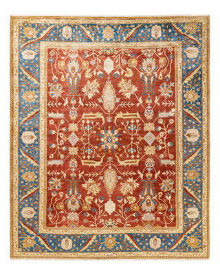 Contemporary Eclectic Orange Wool Area Rug 8' 2" x 9' 10" - Solo Rugs