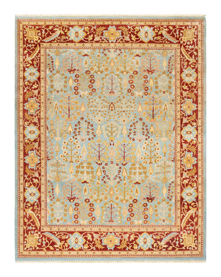 Contemporary Eclectic Light Blue Wool Area Rug 8' 1" x 10' 1" - Solo Rugs