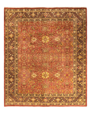 Contemporary Eclectic Pink Wool Area Rug 7' 10" x 9' 4" - Solo Rugs