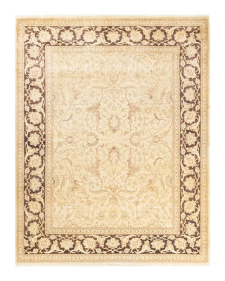 Contemporary Eclectic Ivory Wool Area Rug 8' 0" x 10' 4" - Solo Rugs