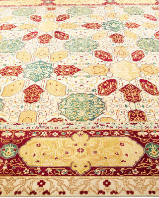 Traditional Mogul Ivory Wool Area Rug 8' 3" x 10' 3" - Solo Rugs