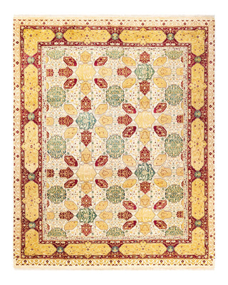 Traditional Mogul Ivory Wool Area Rug 8' 3" x 10' 3" - Solo Rugs