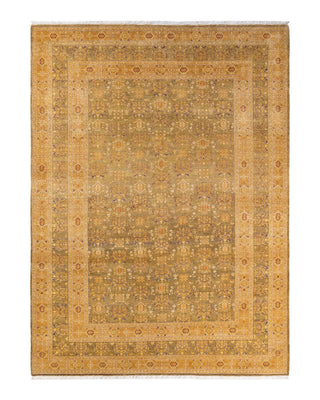 Traditional Mogul Green Wool Area Rug 6' 2" x 8' 4" - Solo Rugs