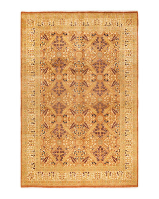 Traditional Mogul Brown Wool Area Rug 6' 1" x 9' 0" - Solo Rugs