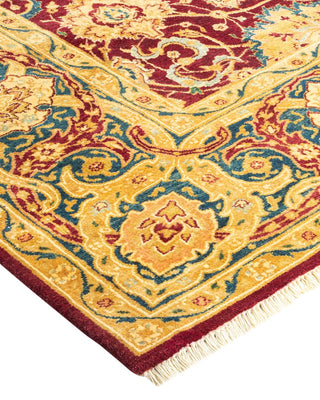 Traditional Mogul Red Wool Area Rug 6' 1" x 8' 5" - Solo Rugs