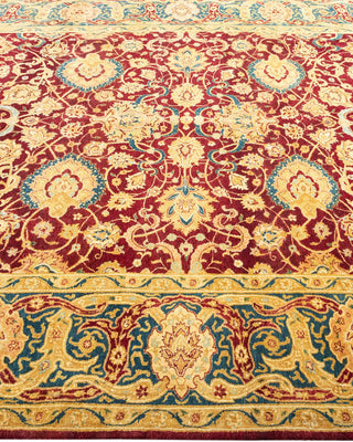 Traditional Mogul Red Wool Area Rug 6' 1" x 8' 5" - Solo Rugs