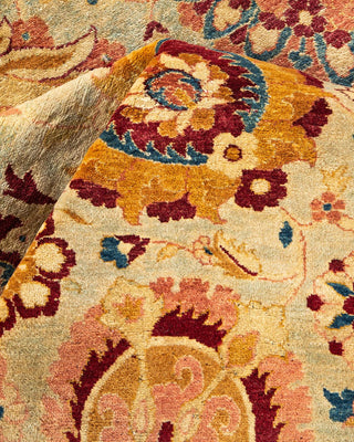 Traditional Mogul Light Blue Wool Area Rug 6' 1" x 8' 10" - Solo Rugs