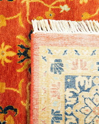 Traditional Mogul Orange Wool Area Rug 6' 0" x 9' 0" - Solo Rugs
