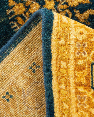 Traditional Mogul Green Wool Area Rug 6' 1" x 8' 5" - Solo Rugs
