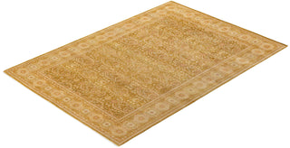 Traditional Mogul Green Wool Area Rug 6' 1" x 8' 10" - Solo Rugs