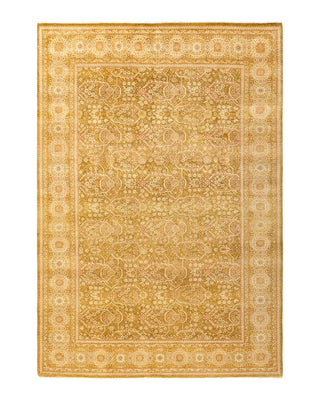 Traditional Mogul Green Wool Area Rug 6' 1" x 8' 10" - Solo Rugs