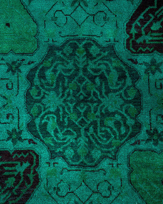 Contemporary Fine Vibrance Green Wool Area Rug 9' 1" x 11' 10" - Solo Rugs