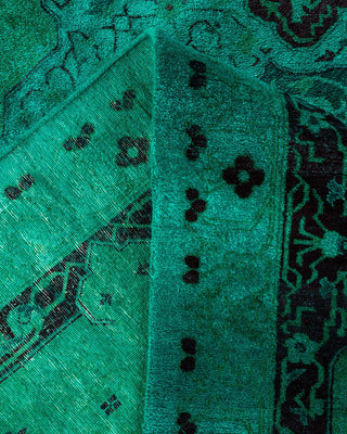 Contemporary Fine Vibrance Green Wool Area Rug 9' 1" x 11' 10" - Solo Rugs