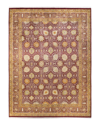 Traditional Mogul Orange Wool Area Rug 8' 10" x 12' 2" - Solo Rugs