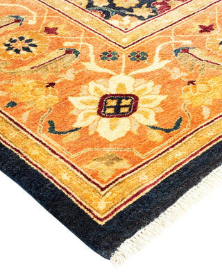 Traditional Mogul Blue Wool Area Rug 9' 1" x 11' 7" - Solo Rugs