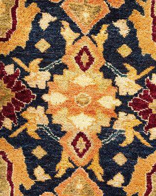 Traditional Mogul Blue Wool Area Rug 9' 1" x 11' 7" - Solo Rugs