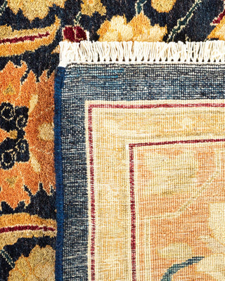 Traditional Mogul Blue Wool Area Rug 9' 1" x 11' 7" - Solo Rugs