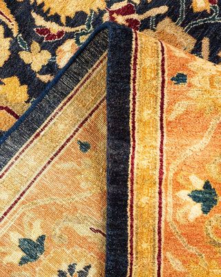 Traditional Mogul Blue Wool Area Rug 9' 1" x 11' 7" - Solo Rugs