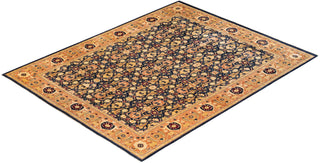 Traditional Mogul Blue Wool Area Rug 9' 1" x 11' 7" - Solo Rugs