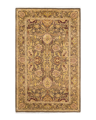 Traditional Mogul Brown Wool Area Rug 4' 7" x 7' 4" - Solo Rugs
