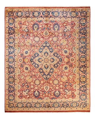 Traditional Mogul Orange Wool Area Rug 8' 1" x 9' 10" - Solo Rugs