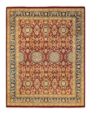 Traditional Mogul Red Wool Area Rug 8' 1" x 10' 2" - Solo Rugs
