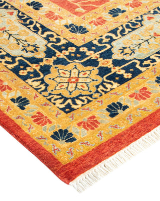 Traditional Mogul Orange Wool Area Rug 8' 2" x 10' 5" - Solo Rugs