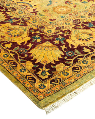 Traditional Mogul Green Wool Area Rug 8' 1" x 9' 10" - Solo Rugs